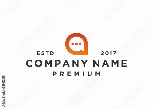 letter a chat logo design vector illustration template
