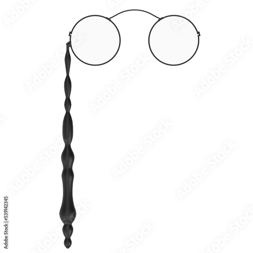 3d rendering illustration of foldable lorgnette eyeglasses
