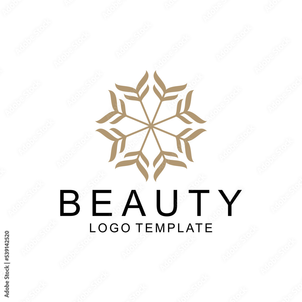 Beautiful Flower, Simple elegant luxury Floral logo design for beauty spa cosmetic nature	
