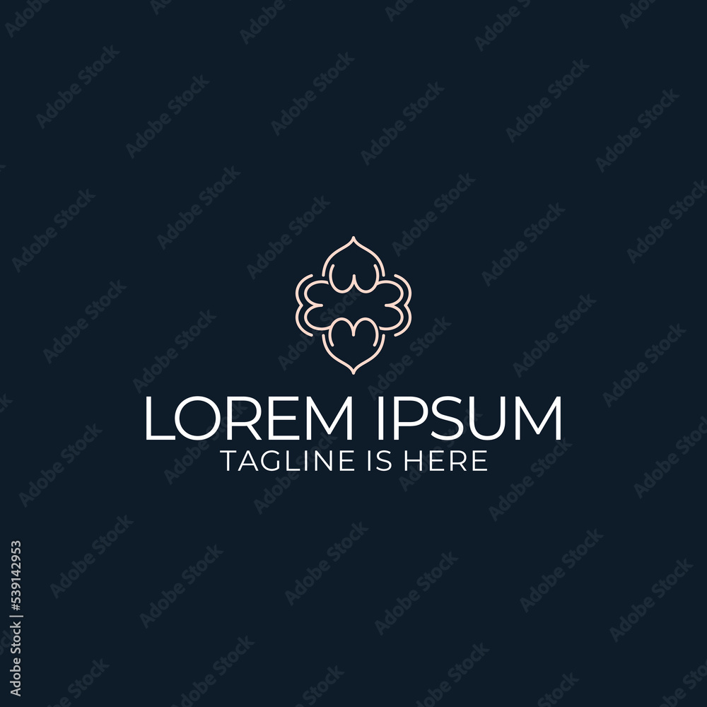 Soft pink flower-shaped mandala logo design. Soft pink flower-shaped mandala logo design.