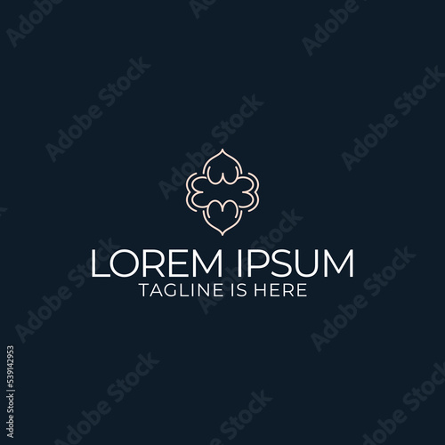 Soft pink flower-shaped mandala logo design.