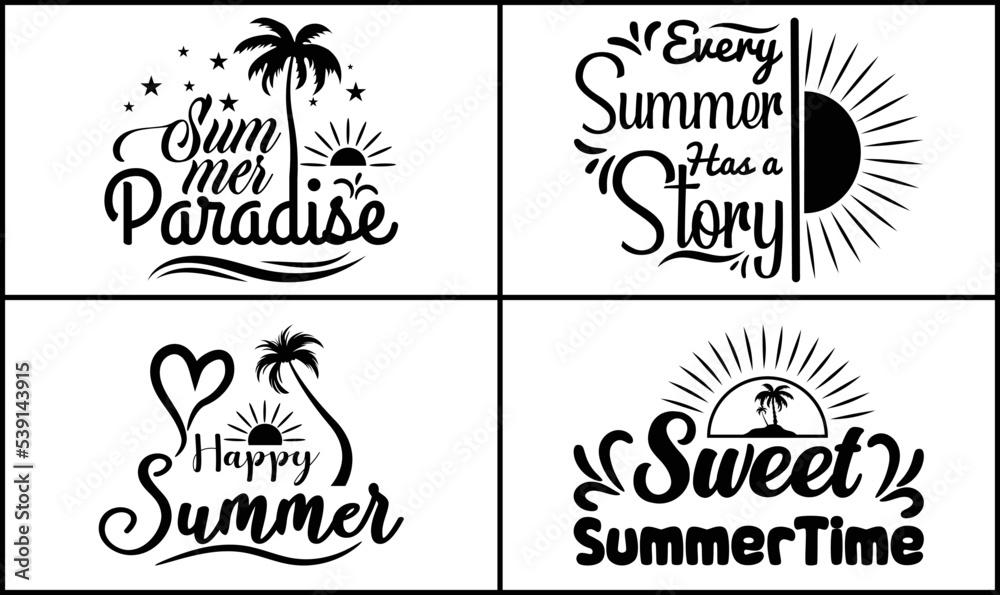 Summer SVG Crafts T-shirt Design Bundle Graphic