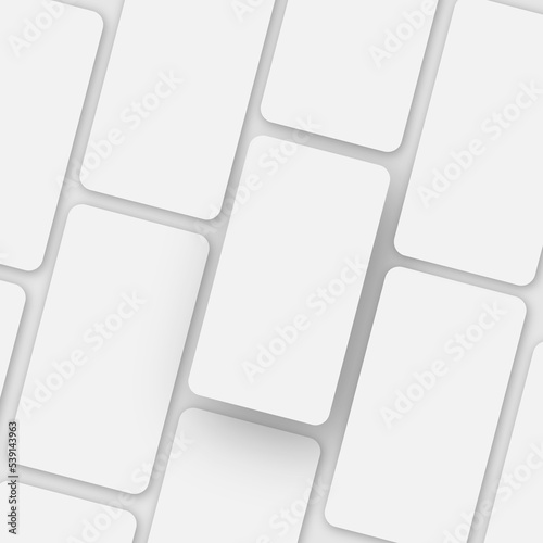 Pattern Of Many Smartphones With Blank Screens Over Gray Background