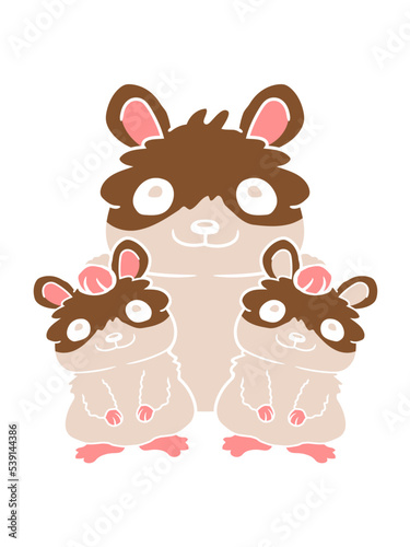 2 Kinder Hamster Familie 