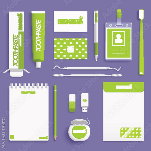 Stomatology Corporate Identity Realistic Mockup