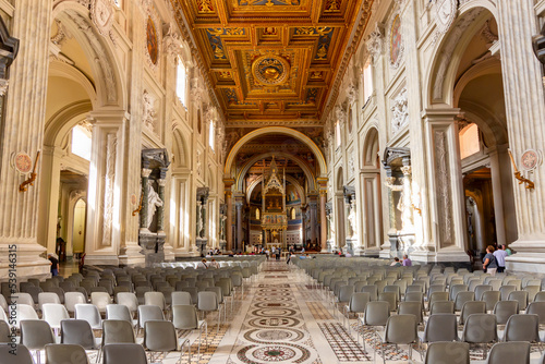 Interiors of Lateran basilica in Rome, Italy photo