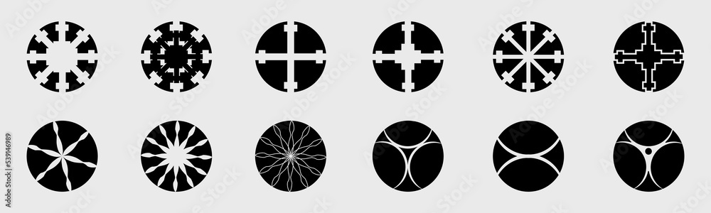 Obraz premium Vector set of Y2K. Large set of retro objects for design. Abstract bauhaus forms.