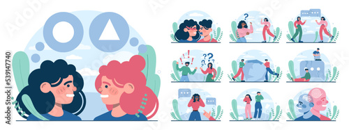 Misunderstanding concept set. Social controversy or disagreement