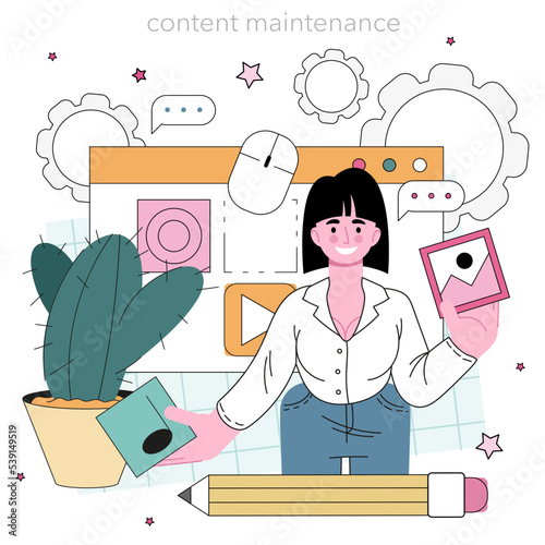 Website technical support concept. Idea of web page hosting