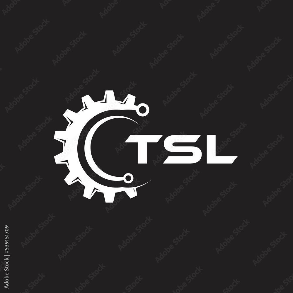 TSL letter technology logo design on black background. TSL creative initials letter IT logo concept. TSL setting shape design.
