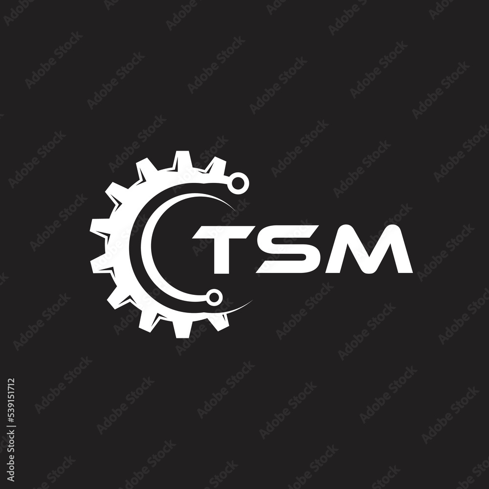 TSM letter technology logo design on black background. TSM creative initials letter IT logo concept. TSM setting shape design.
