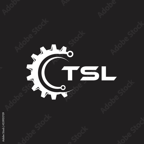 TSL letter technology logo design on black background. TSL creative initials letter IT logo concept. TSL setting shape design. 