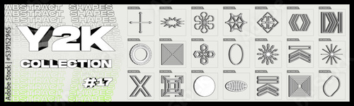 Brutalism shapes. Trendy geometric design elements. Simple shapes forms.