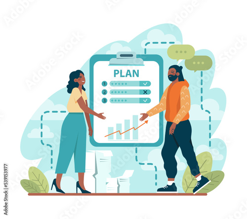 Business plan concept. Idea of business strategy. Setting a goal