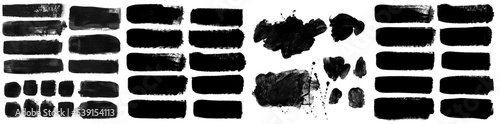 Spots blot ink paint black. Abstract elements for text and design