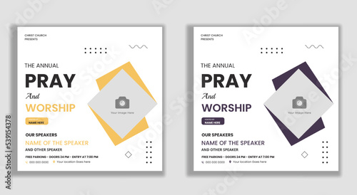 Annual church and worship conference flyer social media banner