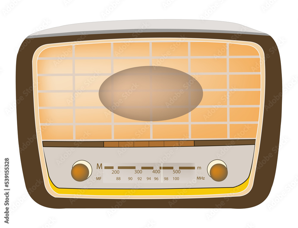 Retro Radio Vintage Radio Drawing Broadcasting Communication Concept Retro Radio Vintage Radio Drawing Broadcasting Communication Concept