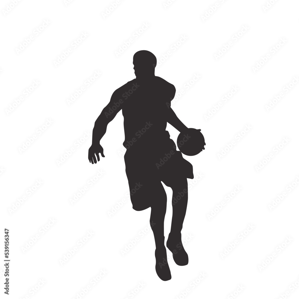 silhouette of people playing basketball