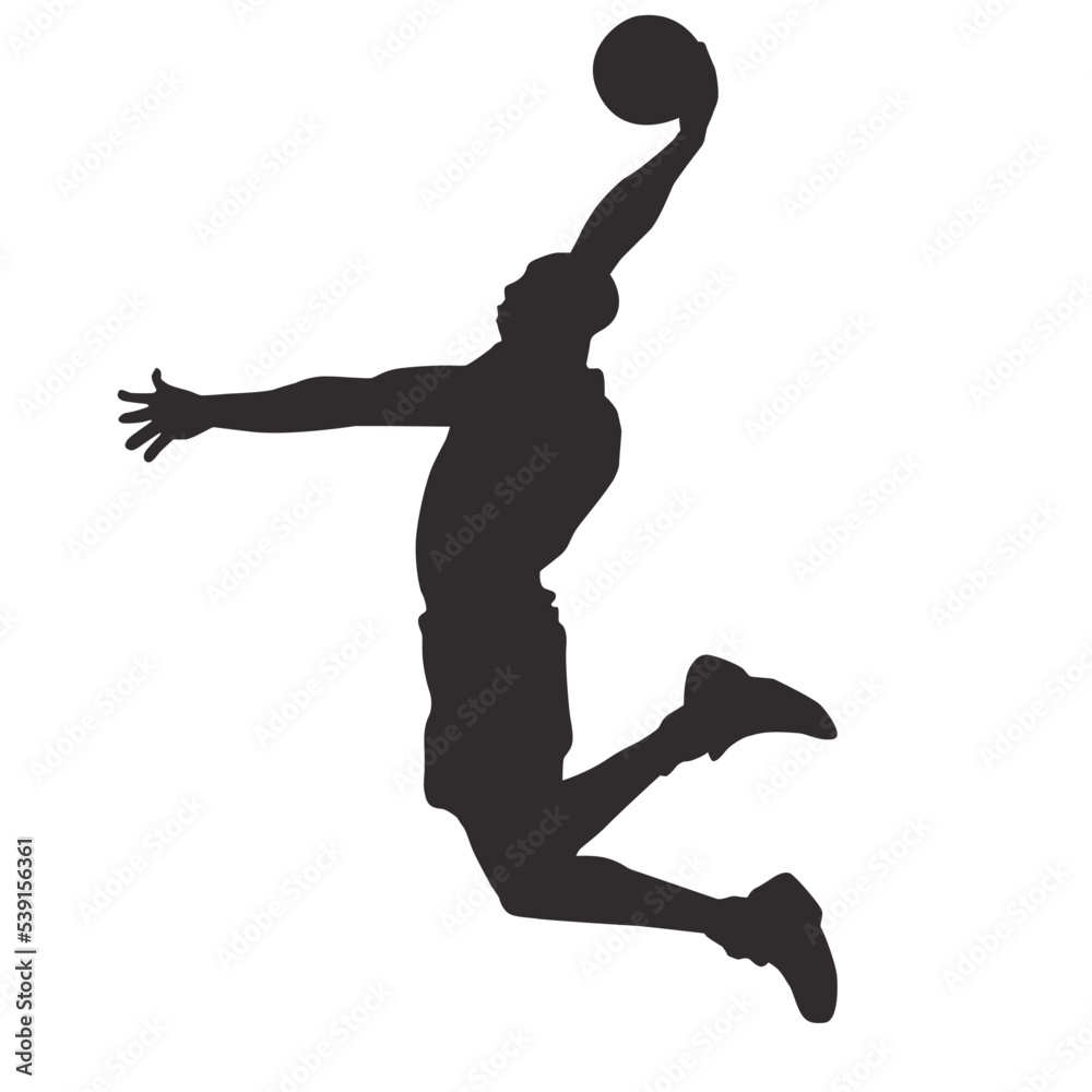 silhouette of people playing basketball