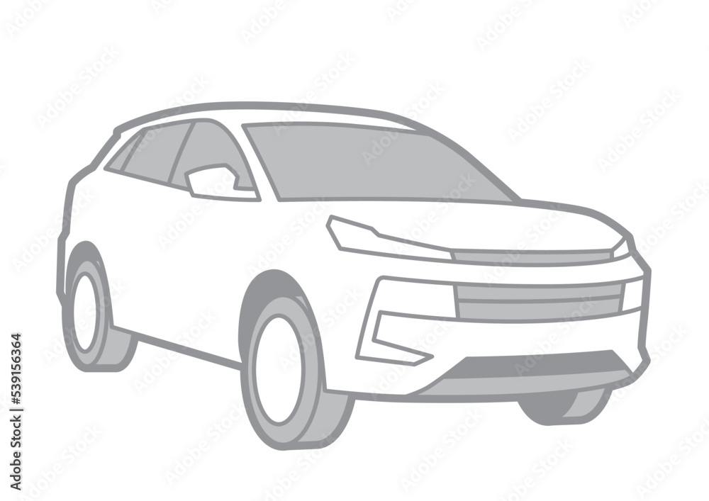 Fototapeta premium SUV - VECTOR ILLUSTRATOR WITH WHITE BACKGROUND - SPORTCAR_T076 : 539156364