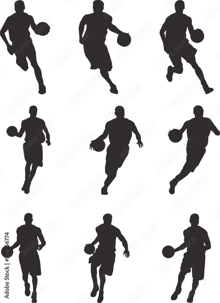 silhouettes of people playing basketball silhouettes of people playing basketball