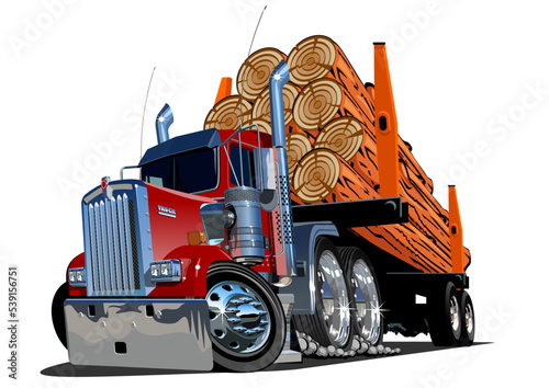 Cartoon logging truck