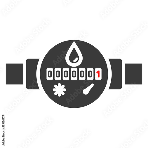 Water meter glyph icon isolated on white background.Vector illustration.