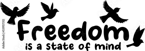 Freedom Lettering Design for T-shirt