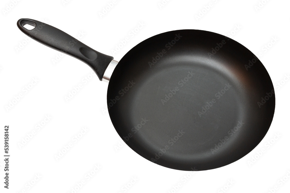 Small frying pan isolated on white background. Top view. Clipping path. Small frying pan isolated on white background. Top view. Clipping path.