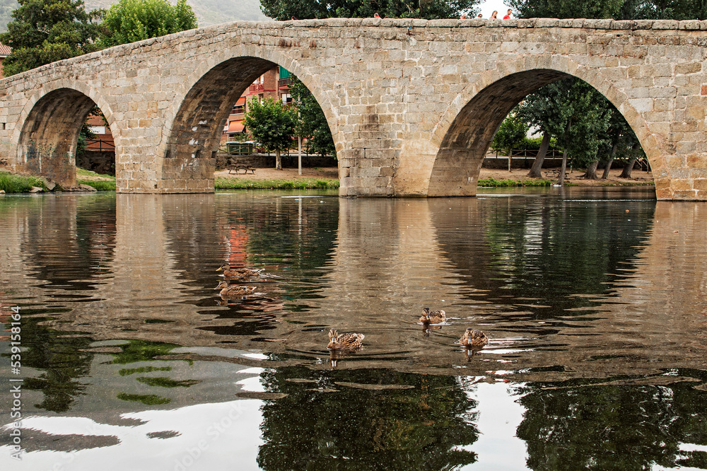 Old stone bridge over river