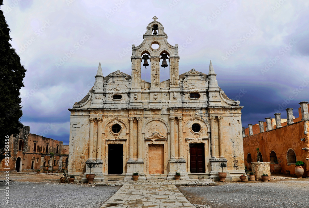 Klosterkirche, Arkadi Kloster, Moni Arkadi, Nationaldenkmal, Kreta, Griechenland, Europa