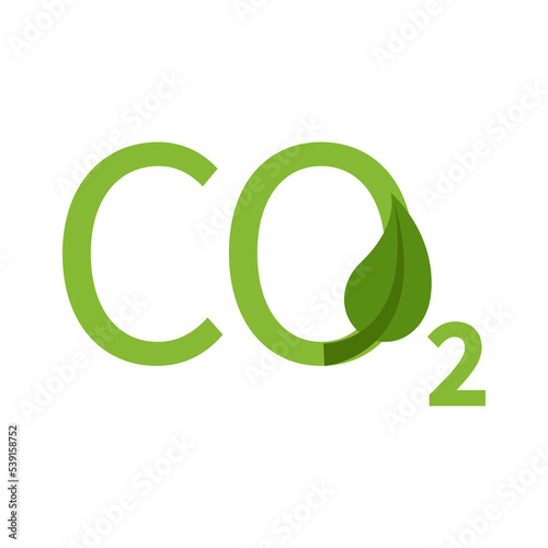 CO2 neutral logo - carbon emissions free. Eco-friendly isolated vector sign