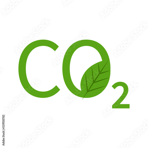 CO2 neutral green stamp - no carbon emissions. Eco friendly isolated vector sign