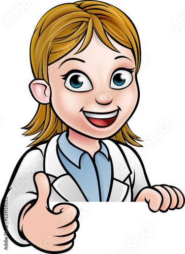 Thumbs Up Scientist Cartoon...