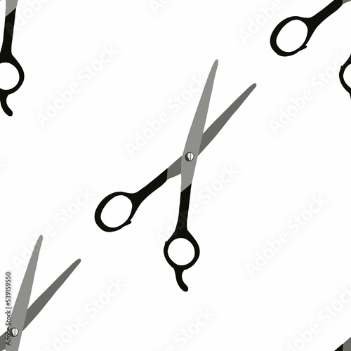 Barbershop or barbershop background, seamless pattern with barber scissors for salon vector illustration