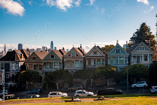 The Painted Ladies buildings of San Francisco, California, USA.