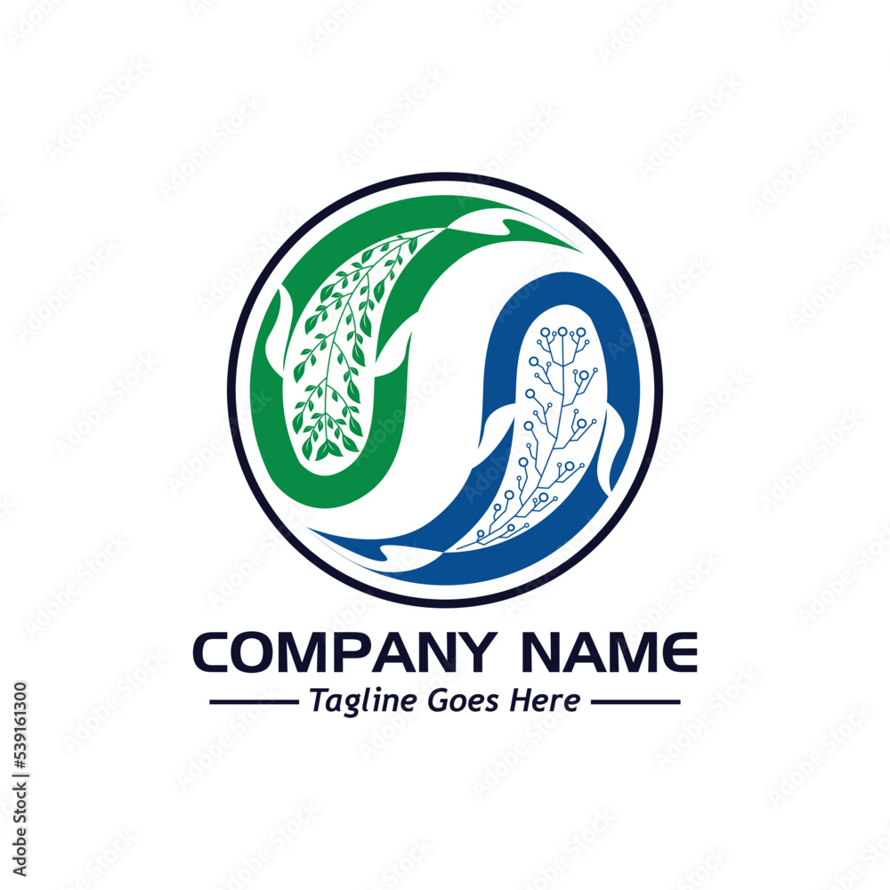 yin yang symbol logo, sample company logo, a simple vector design