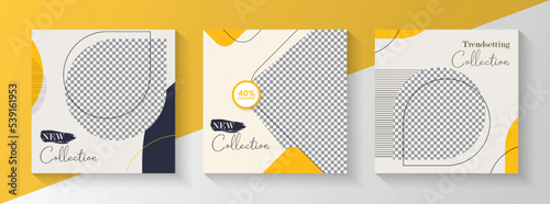 New season fashion sale Set of minimal square social media banner template. social media post banner shopping post for fashion social media posts and web internet ads. 