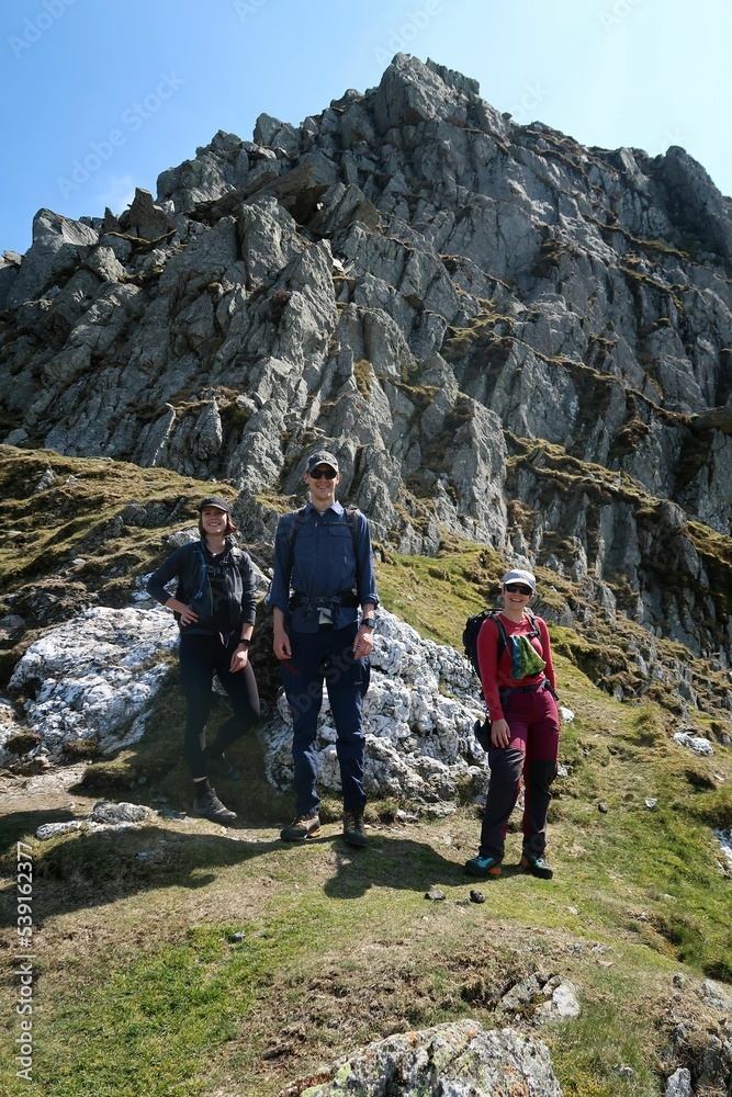 Fototapeta premium Scotland, Snowdonia. Hiking and climbing ridges through the wilderness during Spring time. Some days are sunny some days are rainy, but all of them are an adventure 