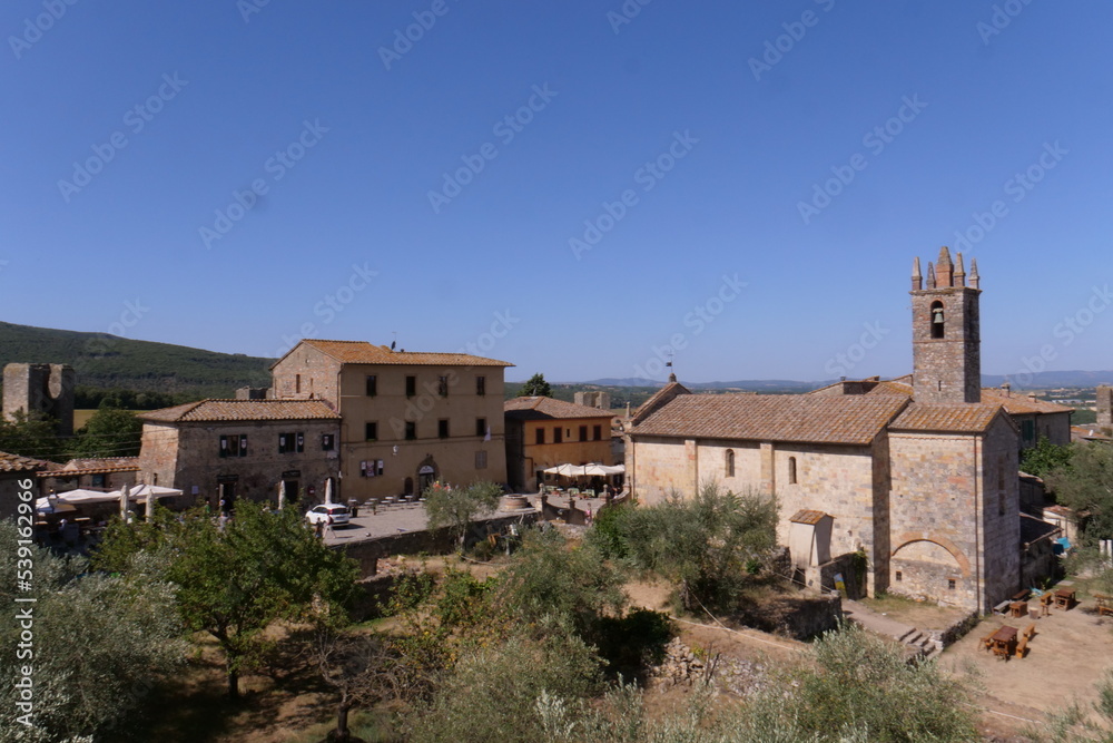 Building and landmark of Monteriggioni in Tuscany