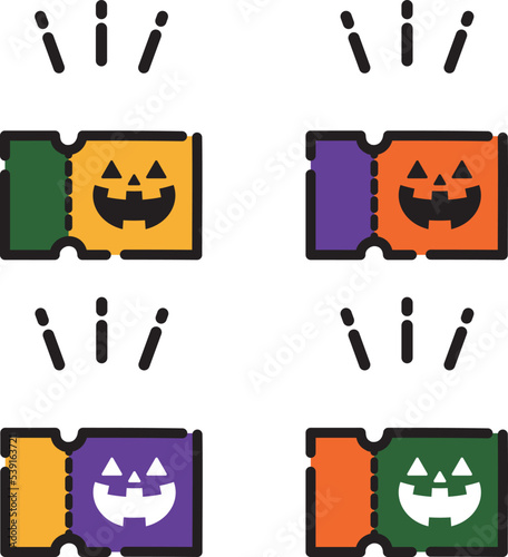 ハロウィンイベントに使えるシンプルでかわいいチケットセット