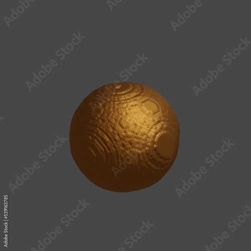 Golden Glossy embossed metal ball