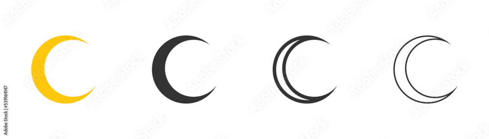 Obraz premium Yellow crescent icon. Vector Illustration