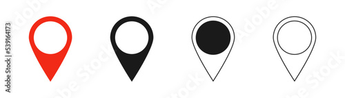 Pin icon. Location icon. Map pointer icon