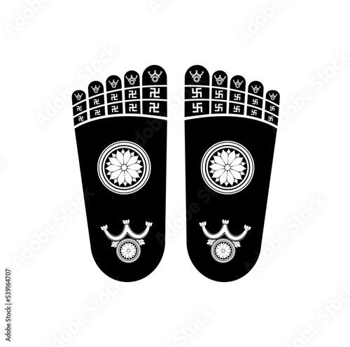 Lord Buddhas footprint vector icon. Buddhas footprint vector icon.
