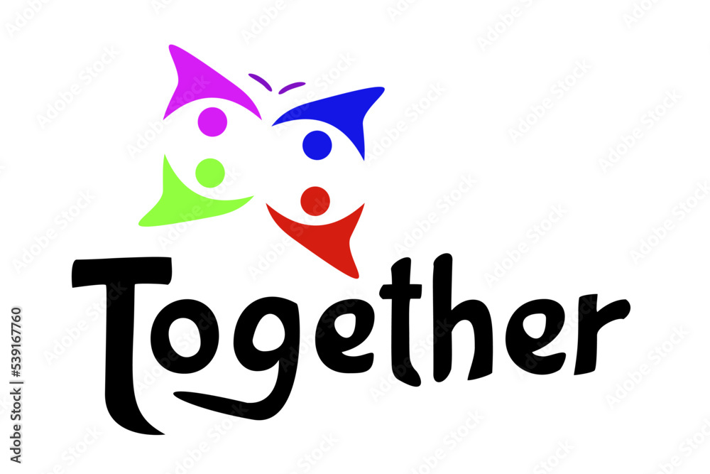Together we will be able. Vector illustration. Logo concept. Together we will be able. Vector illustration. Logo concept.
