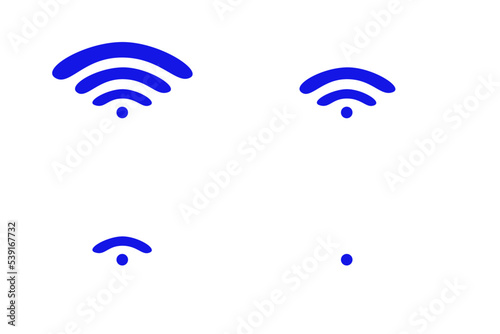 wi-fi or wireless signal with four varieties; strong until weak