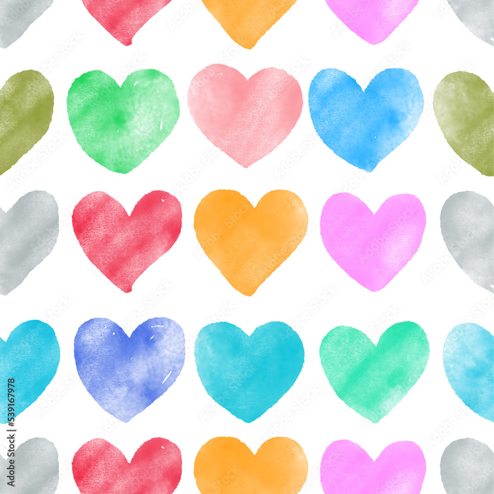 colorful heart shaped confetti pattern background 