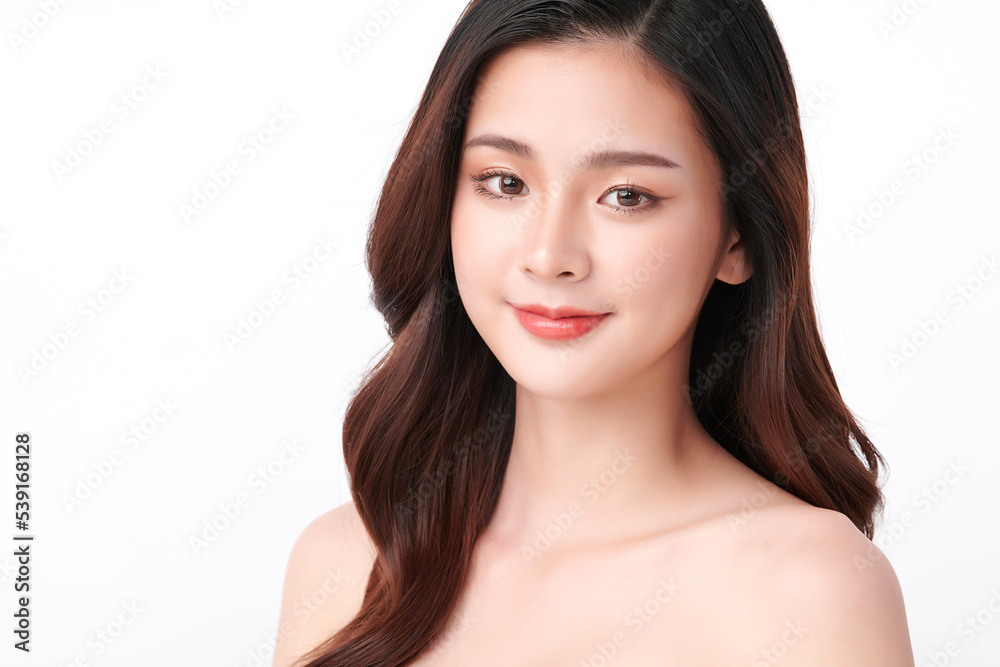 Beautiful young asian woman with clean fresh skin on white background, Face care, Facial treatment, Cosmetology, beauty and spa, Asian women portrait. Beautiful young asian woman with clean fresh skin on white background, Face care, Facial treatment, Cosmetology, beauty and spa, Asian women portrait.
