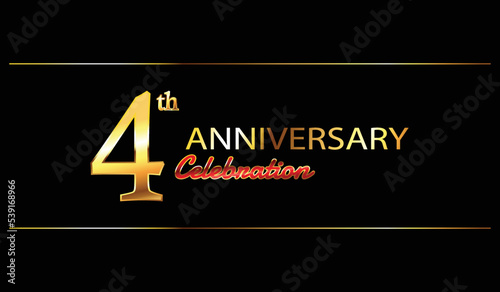 4 anniversary background. 4th anniversary celebration. 4 year anniversary celebration. Four Anniversary on black background.